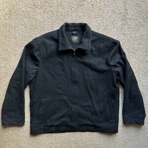 Old Navy Jacket Mens XL Full Zip Wool Blend Black Bomber Vtg Pockets